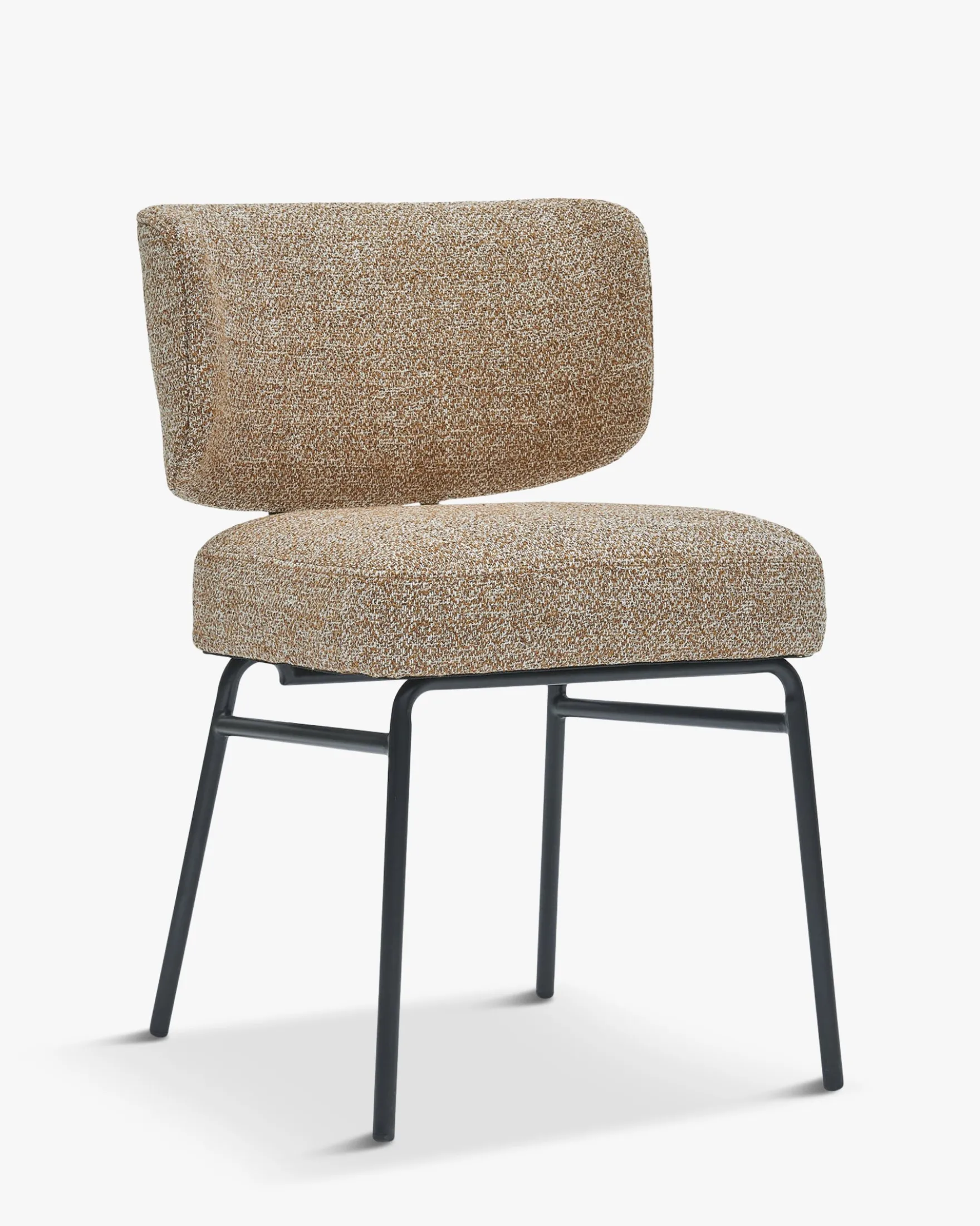 Chaise, Jaune moucheté & métal noir Abby