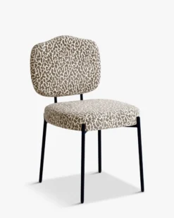 Chaise, Léopard marron & métal noir Mogan