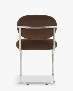 Chaise, Marron intense & métal chromé Amberta
