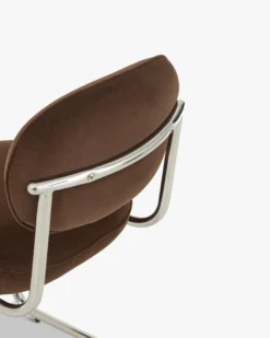 Chaise, Marron intense & métal chromé Amberta