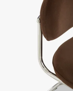 Chaise, Marron intense & métal chromé Amberta