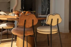 Chaise, Marron peluche & métal noir Arty