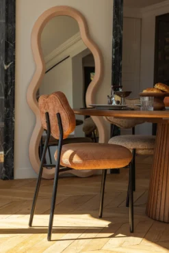 Chaise, Marron peluche & métal noir Arty