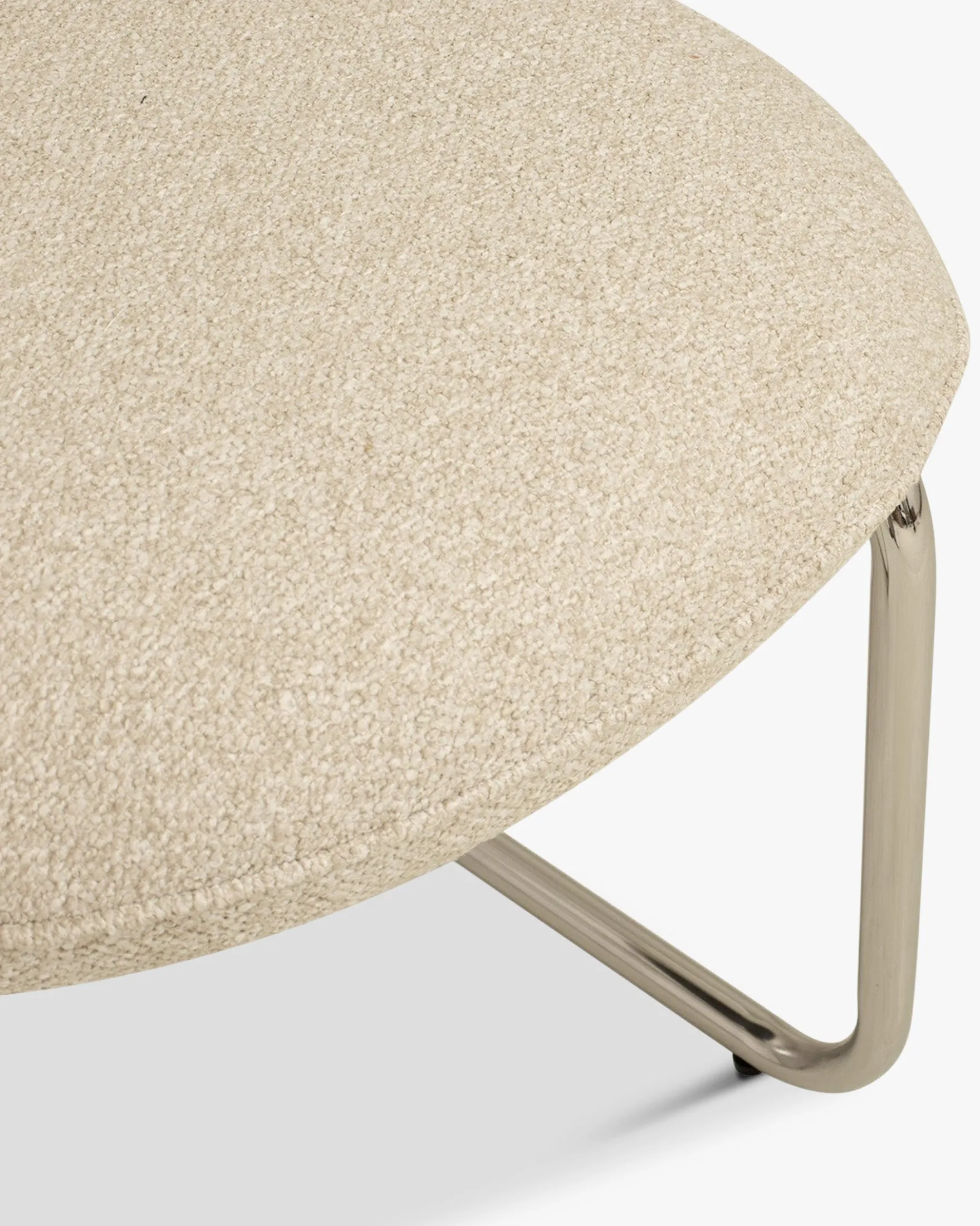 Chaise, Tweed beige nougat & métal chromé Amberta