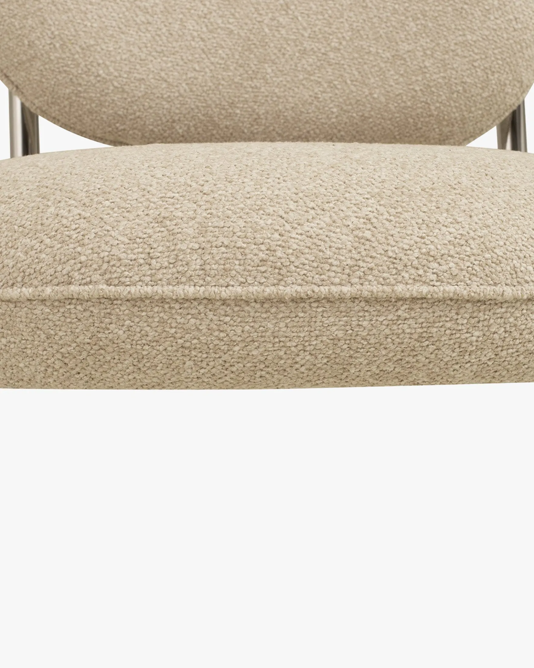 Chaise, Tweed beige nougat & métal chromé Amberta