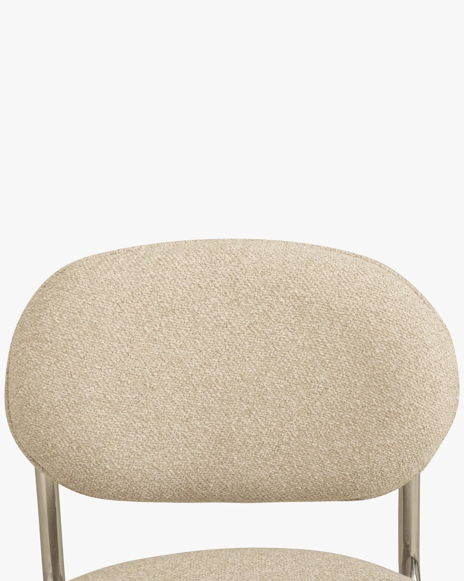 Chaise, Tweed beige nougat & métal chromé Amberta