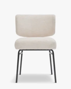 Chaise, Tweed crème & métal noir Abby