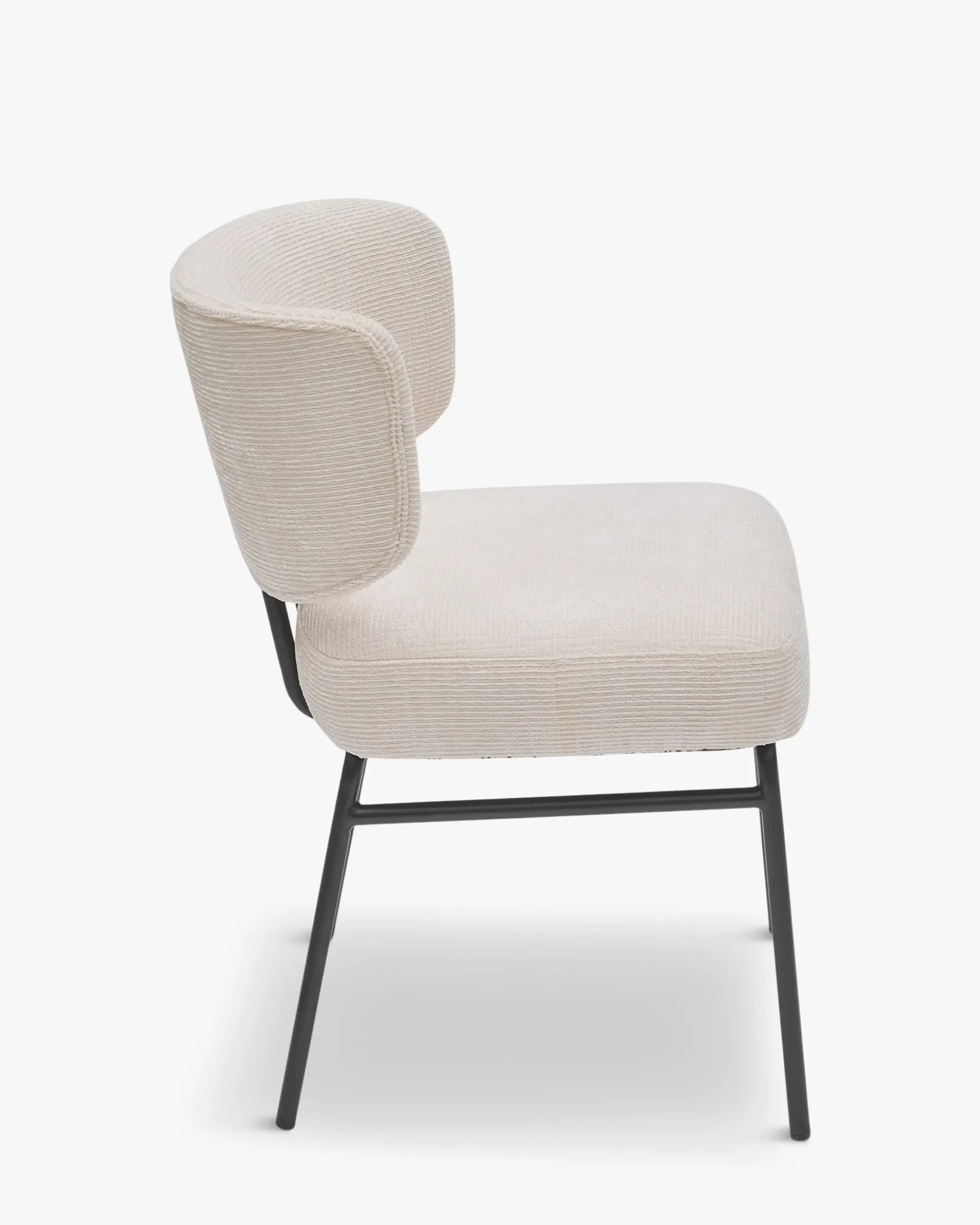 Chaise, Tweed crème & métal noir Abby