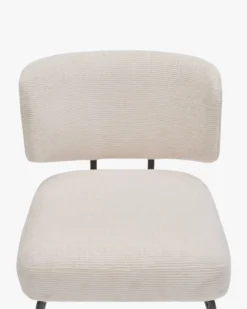 Chaise, Tweed crème & métal noir Abby