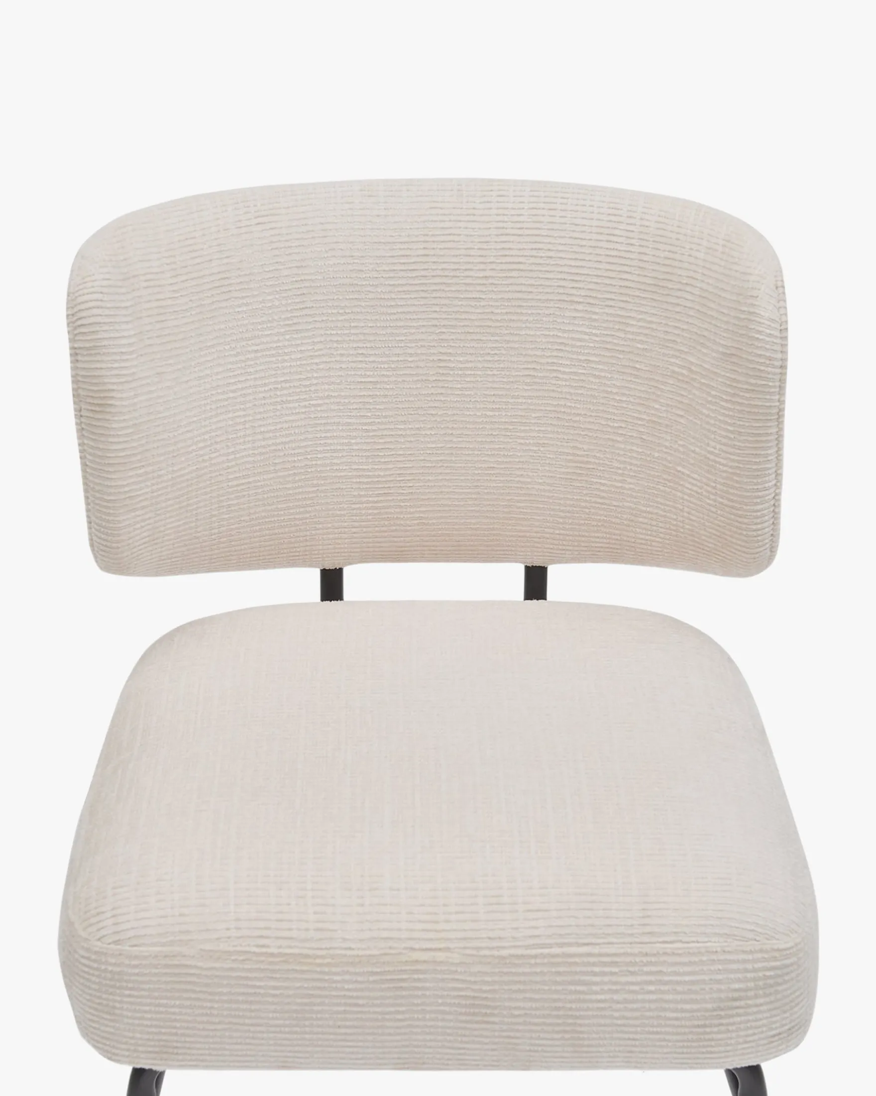 Chaise, Tweed crème & métal noir Abby