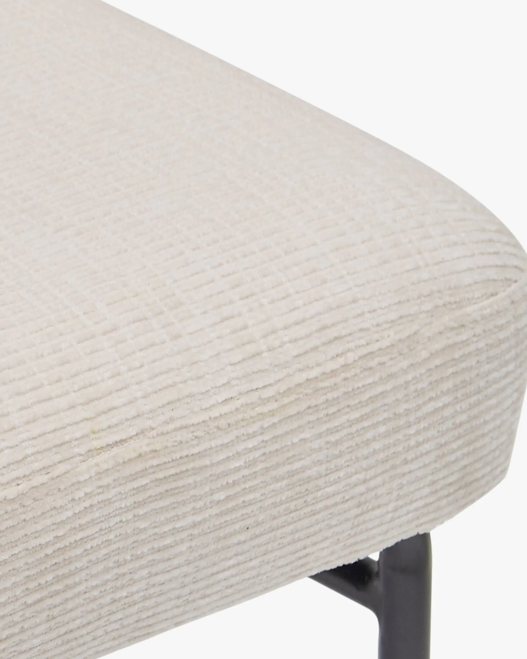 Chaise, Tweed crème & métal noir Abby
