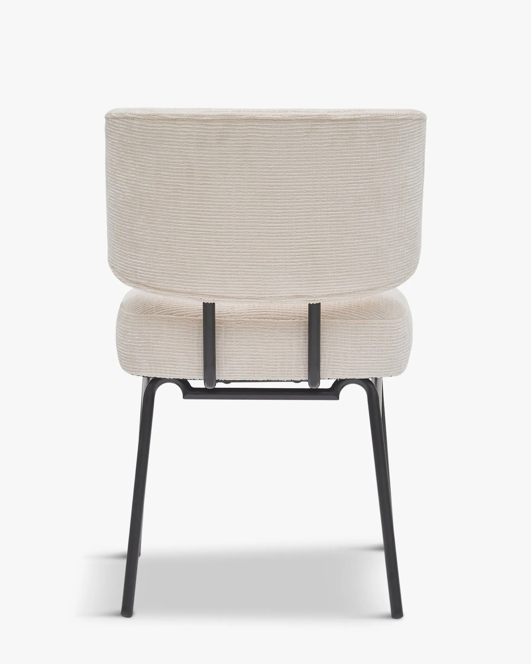 Chaise, Tweed crème & métal noir Abby