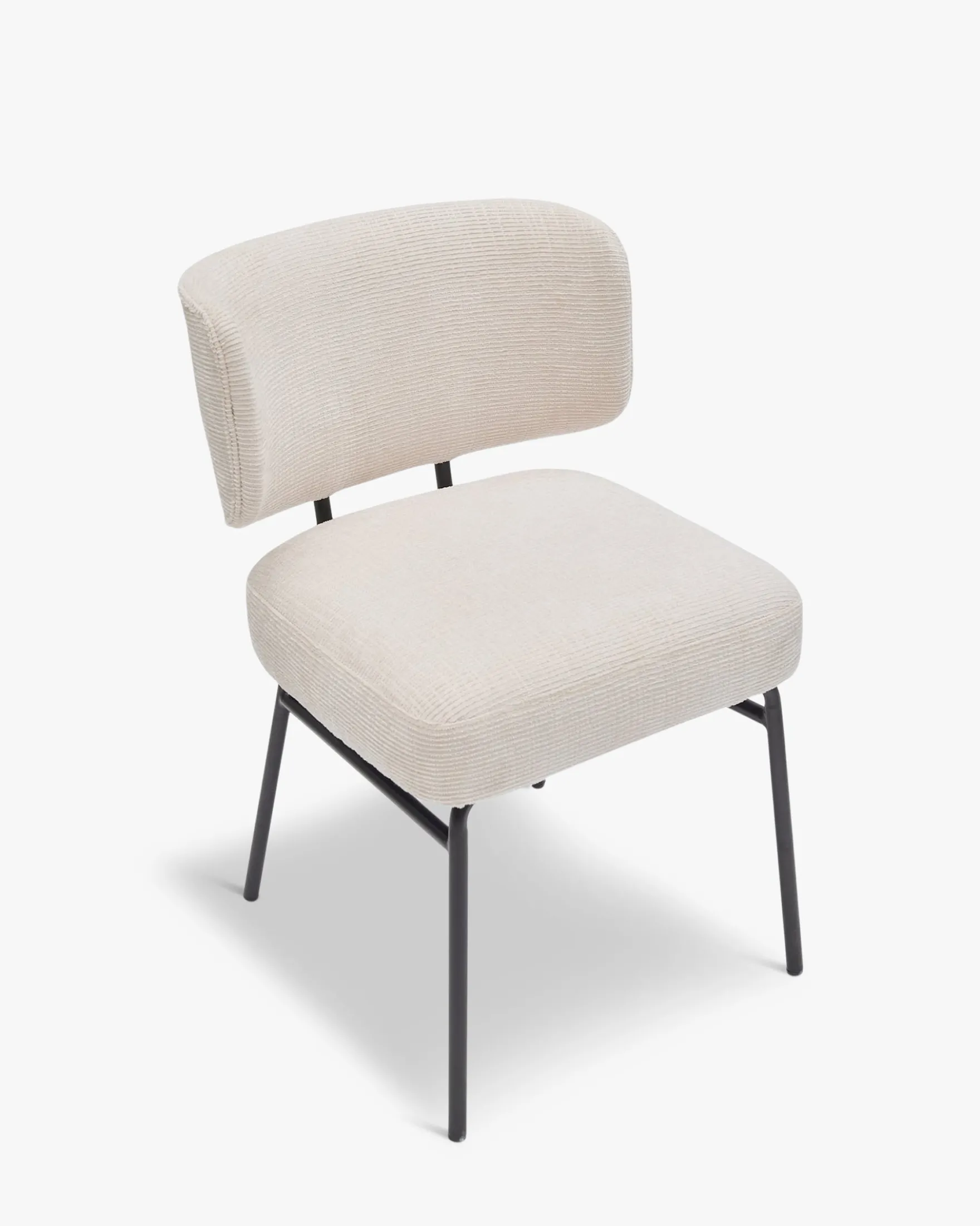Chaise, Tweed crème & métal noir Abby