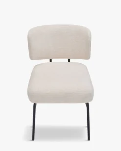 Chaise, Tweed crème & métal noir Abby