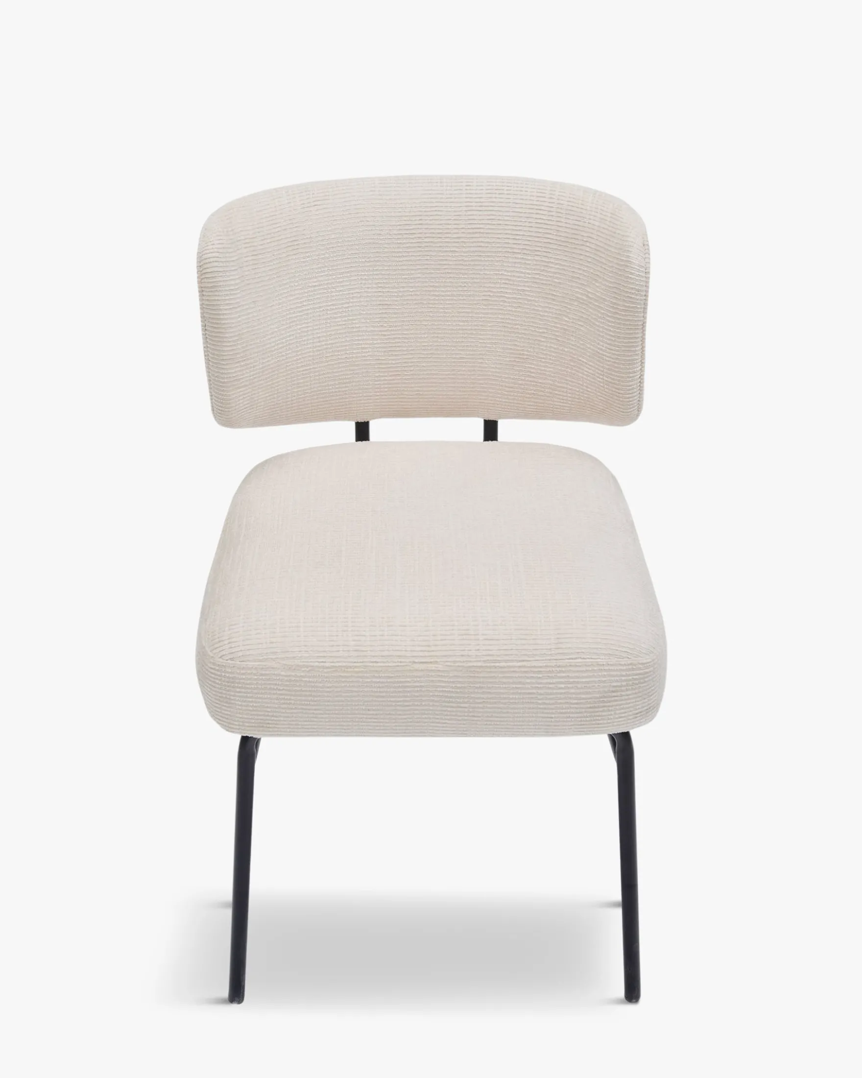 Chaise, Tweed crème & métal noir Abby