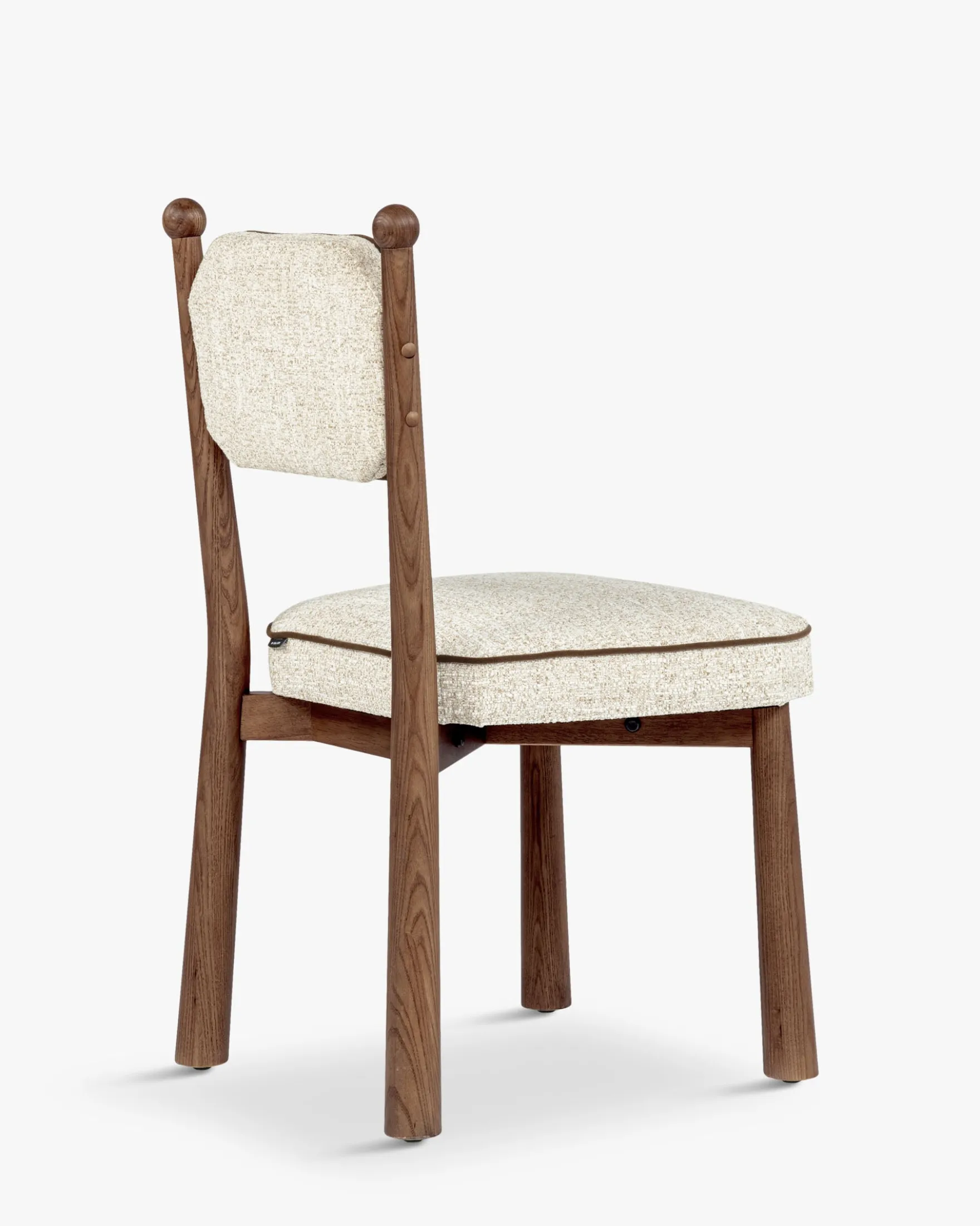 Chaise, Tweed écru meringue & Frêne massif Anna