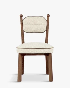 Chaise, Tweed écru meringue & Frêne massif Anna