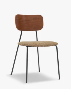 Chaise, Tweed jaune miami, bois noyer & métal noir Eero