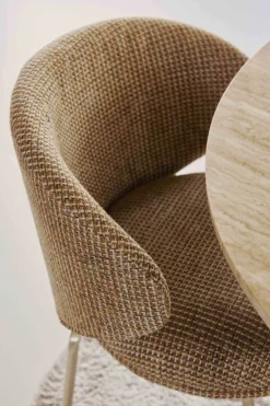 Chaise, Tweed jaune miami & laiton Savio