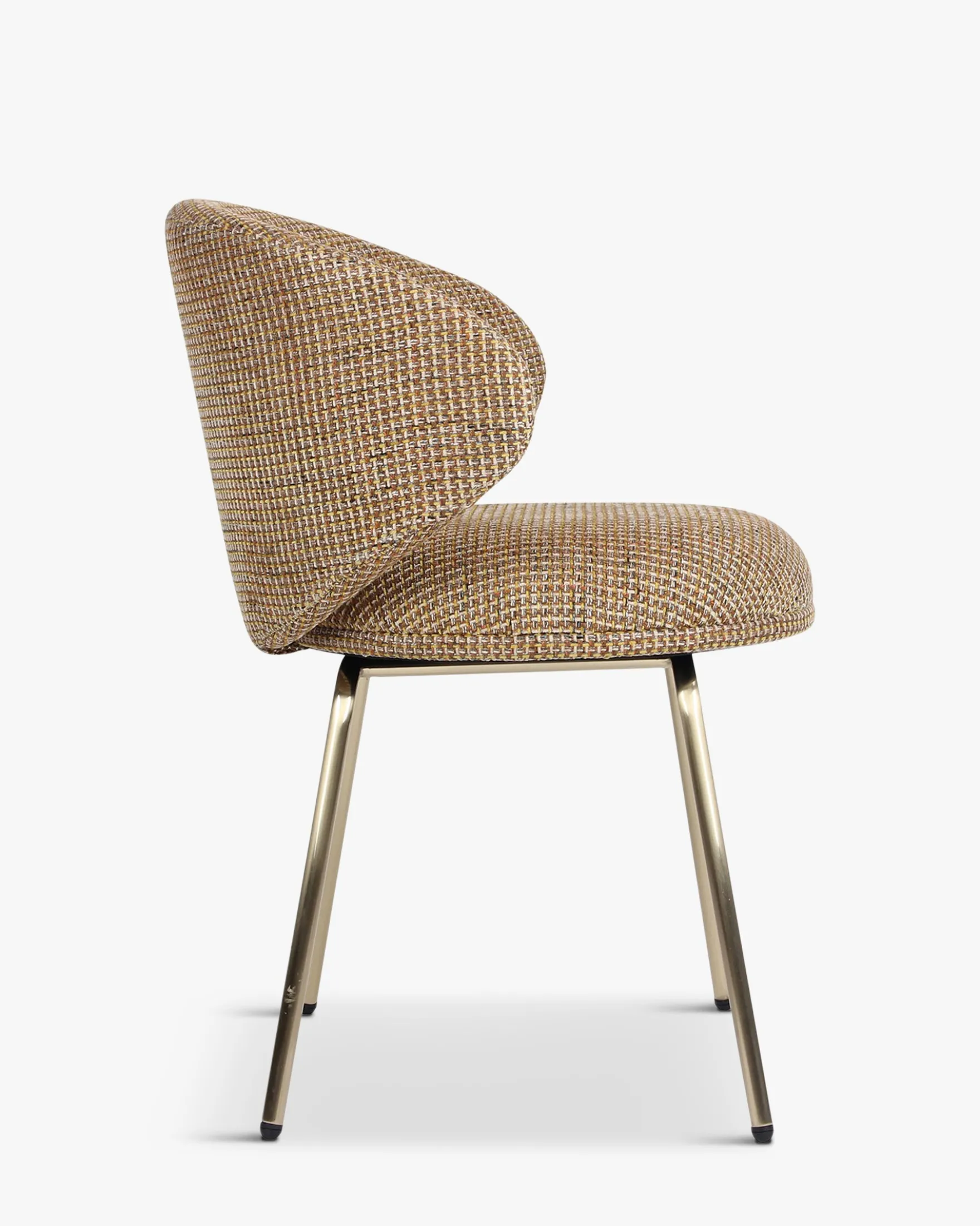 Chaise, Tweed jaune miami & laiton Savio