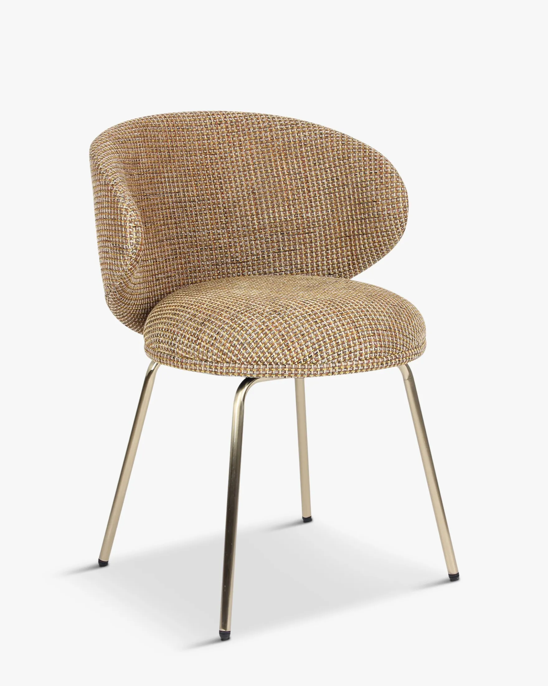Chaise, Tweed jaune miami & laiton Savio
