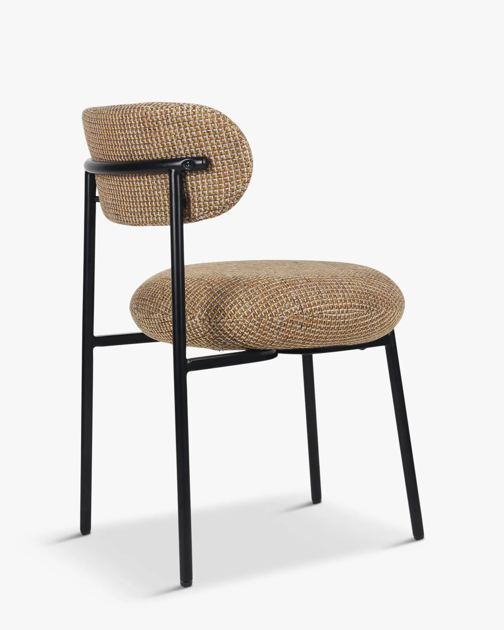 Chaise, Tweed jaune miami & metal noir Maia