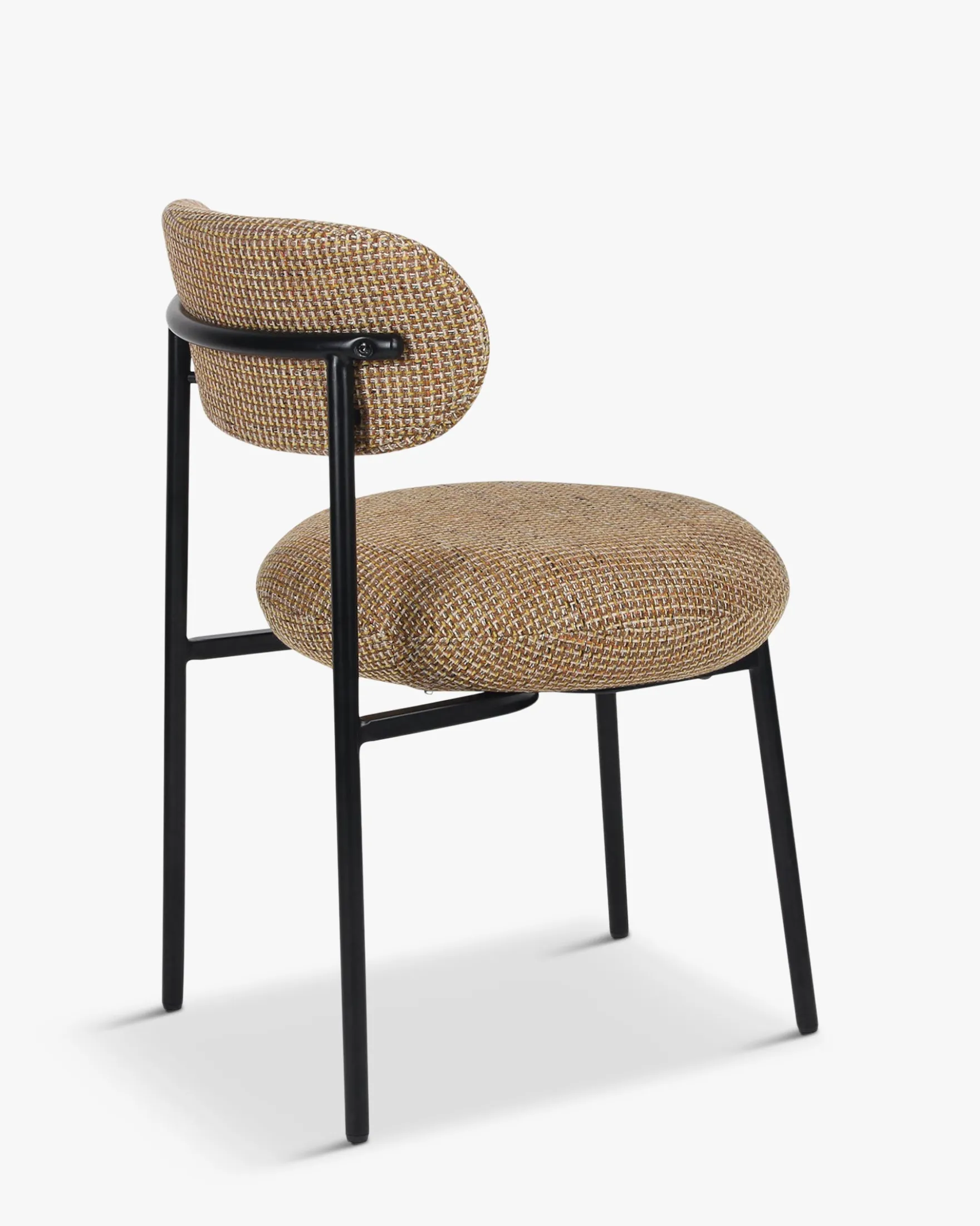 Chaise, Tweed jaune miami & metal noir Maia