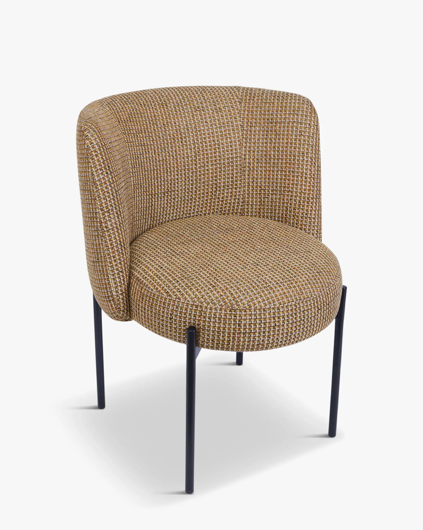 Chaise, Tweed jaune miami & metal noir Ray