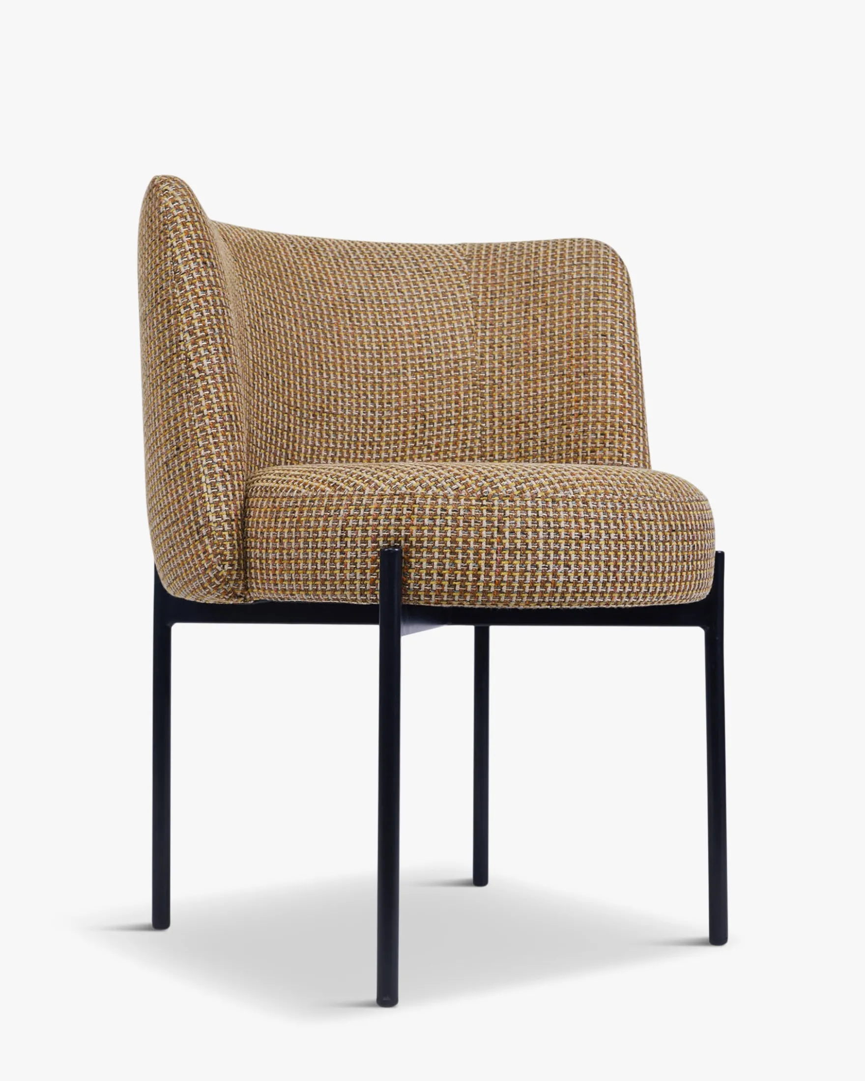 Chaise, Tweed jaune miami & metal noir Ray