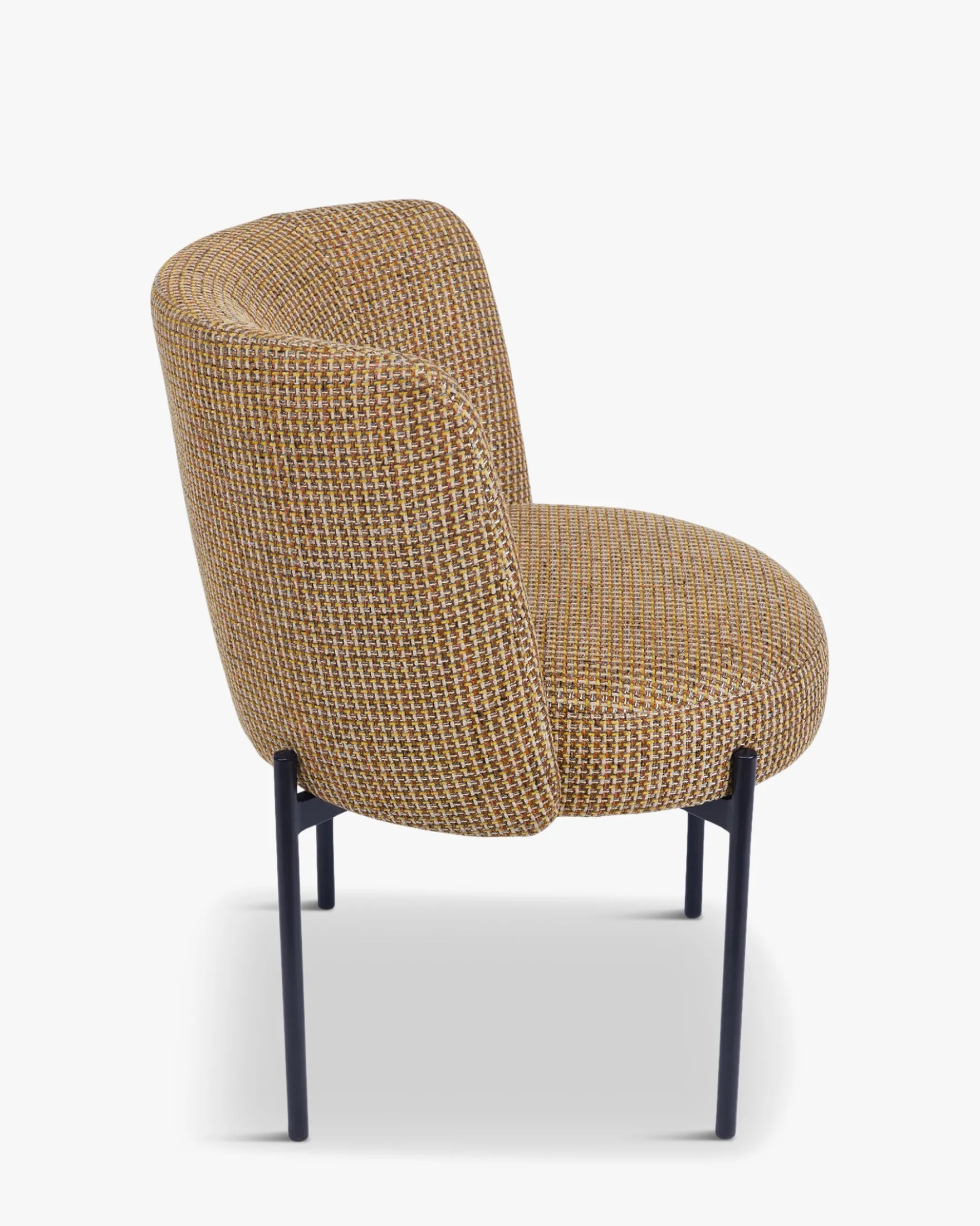 Chaise, Tweed jaune miami & metal noir Ray