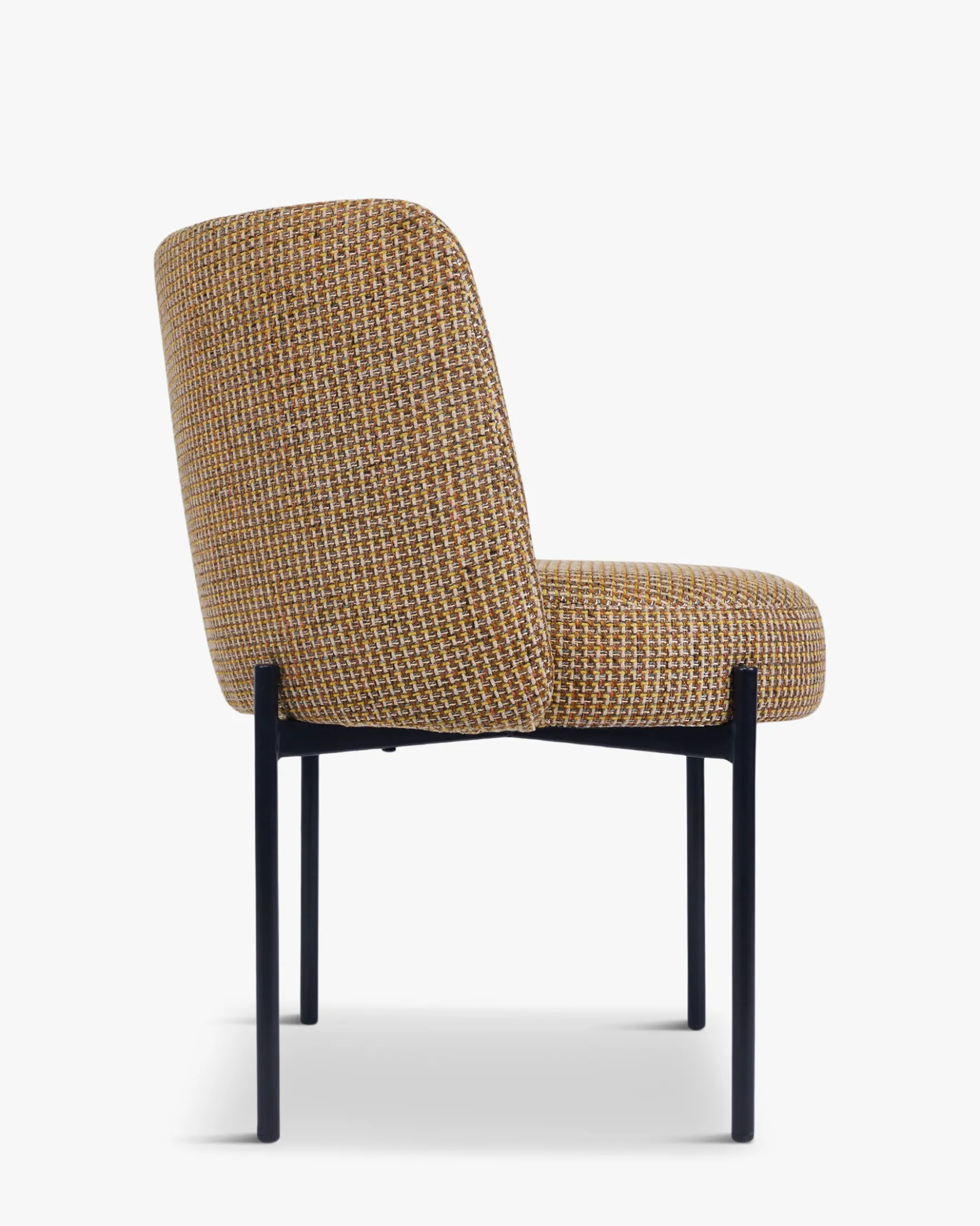 Chaise, Tweed jaune miami & metal noir Ray