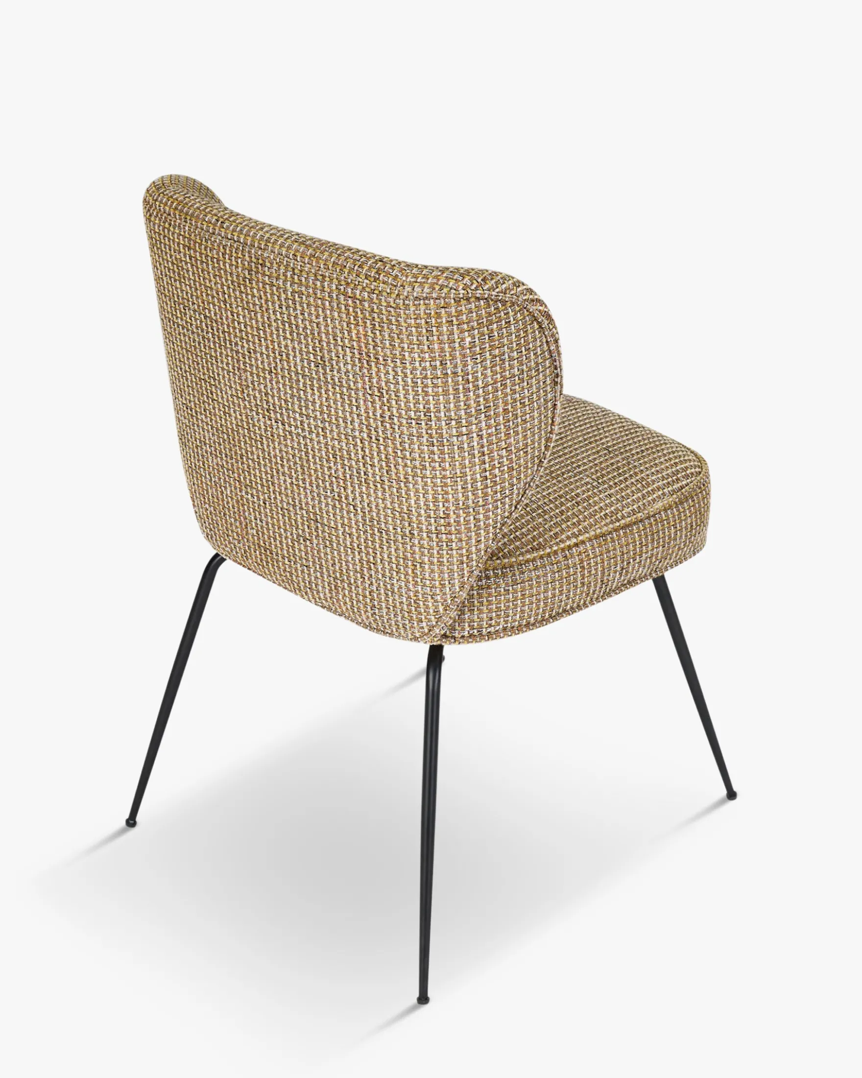 Chaise, Tweed jaune miami & métal noir Wayne