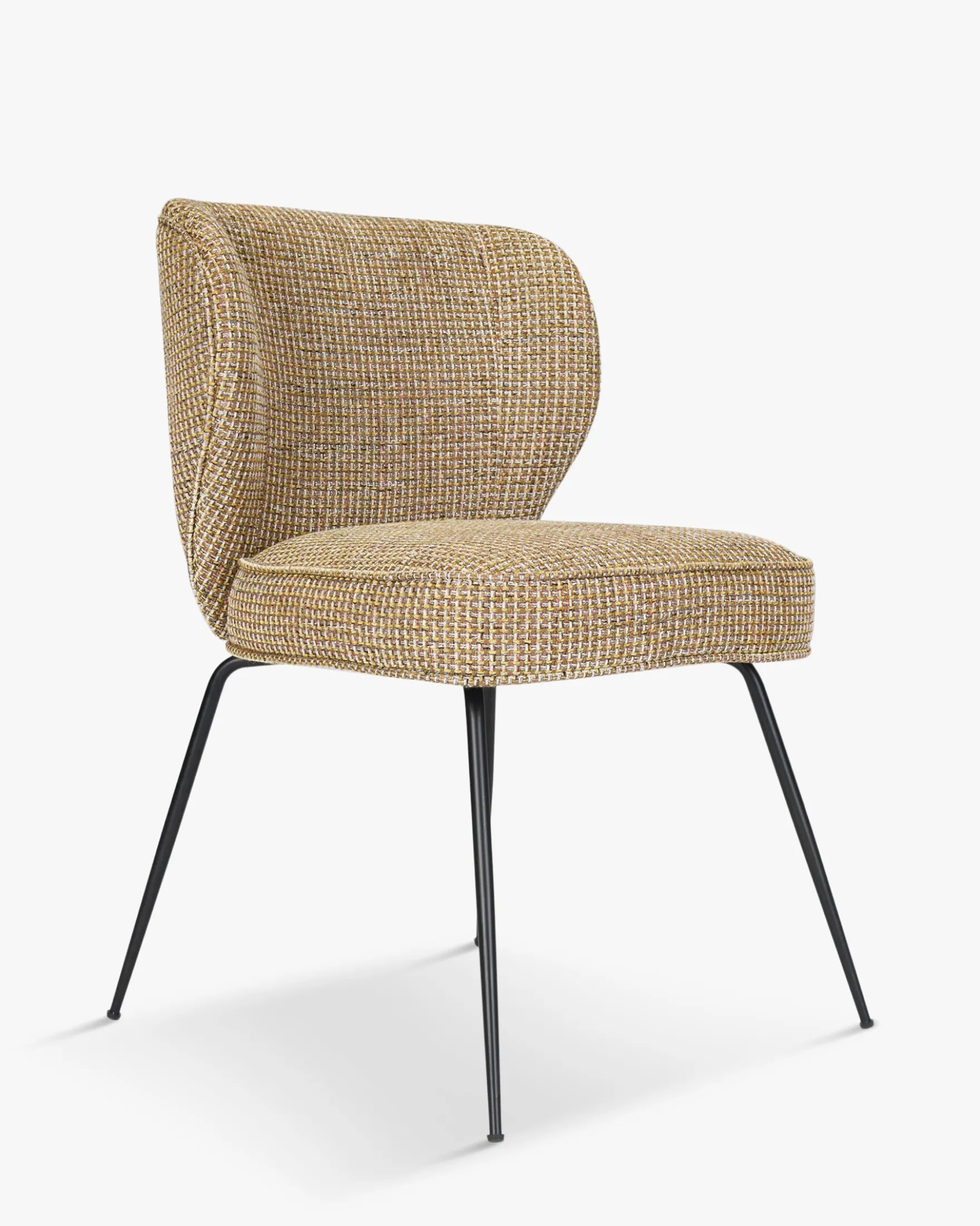 Chaise, Tweed jaune miami & métal noir Wayne