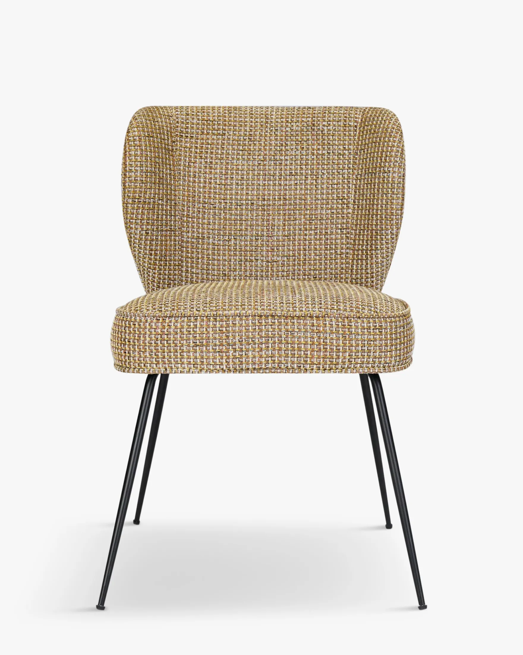 Chaise, Tweed jaune miami & métal noir Wayne
