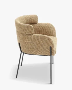 Chaise, Tweed jaune miami & métal noir Baron