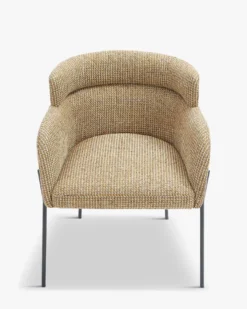 Chaise, Tweed jaune miami & métal noir Baron