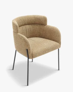 Chaise, Tweed jaune miami & métal noir Baron