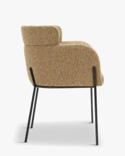 Chaise, Tweed jaune miami & métal noir Baron