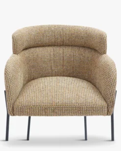Chaise, Tweed jaune miami & métal noir Baron