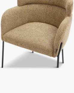 Chaise, Tweed jaune miami & métal noir Baron