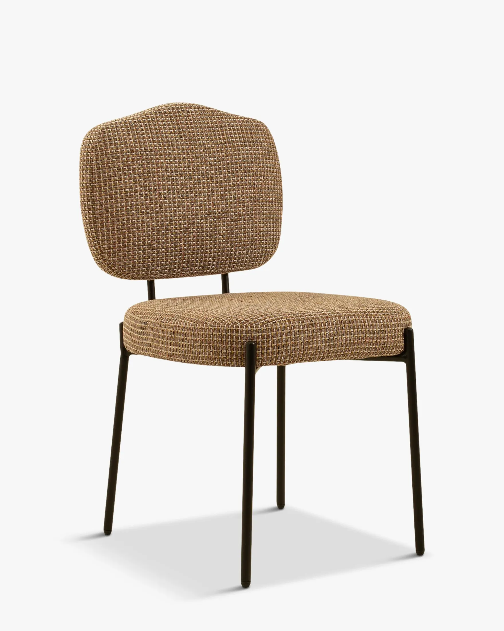 Chaise, Tweed jaune miami & métal noir Mogan