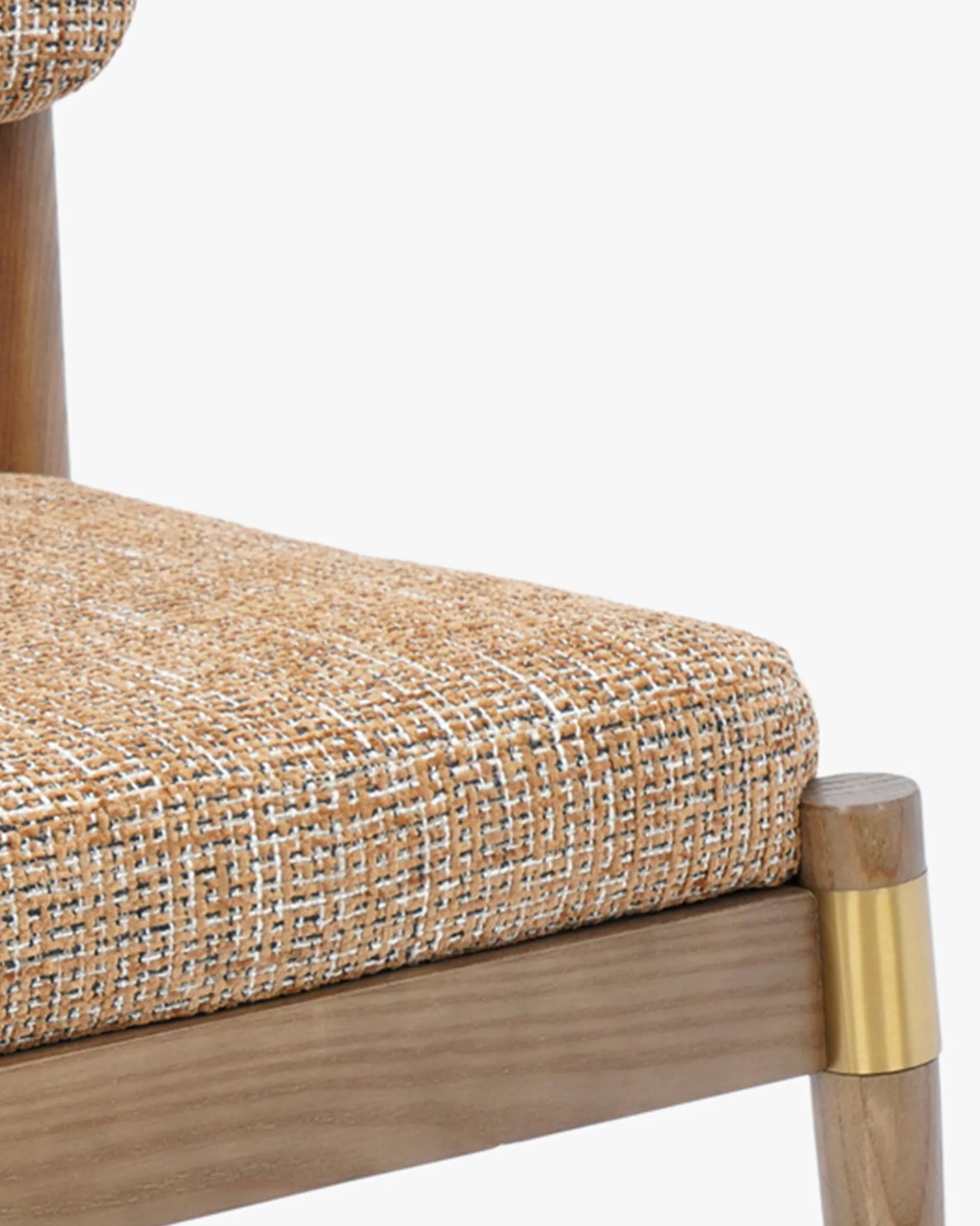 Chaise, Tweed Marron Caramel & Frêne massif Lilay