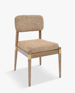 Chaise, Tweed Marron Caramel & Frêne massif Lilay