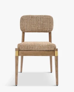 Chaise, Tweed Marron Caramel & Frêne massif Lilay