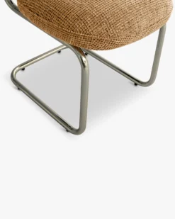 Chaise, Tweed marron caramel & métal chromé Amberta