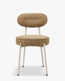 Chaise, Tweed marron chêne & fer beige Milo