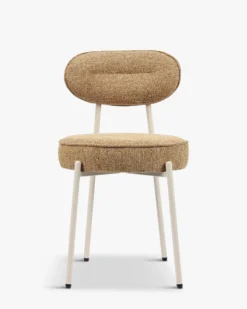 Chaise, Tweed marron chêne & fer beige Milo