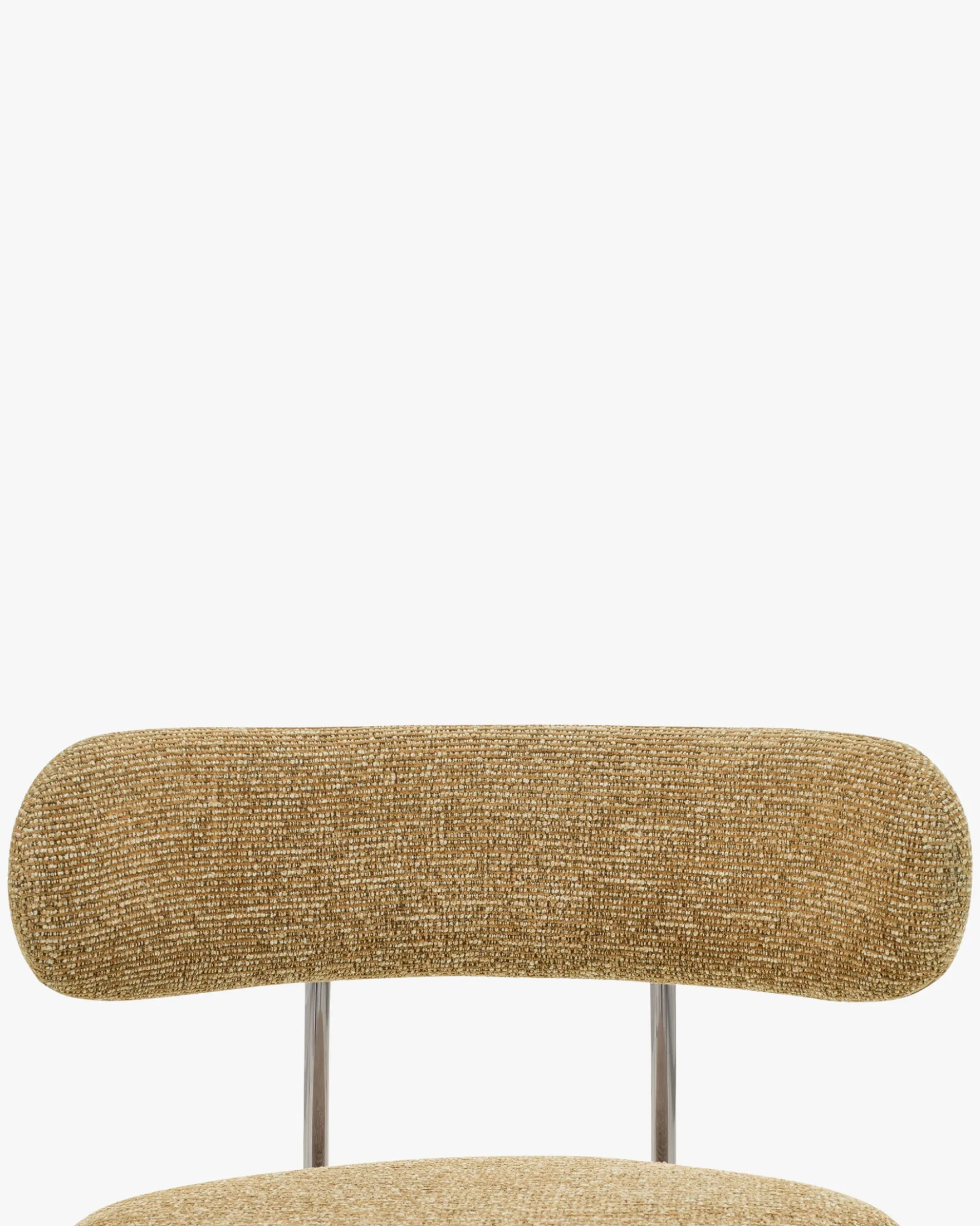 Chaise, Tweed marron chêne & métal chromé Vittoria
