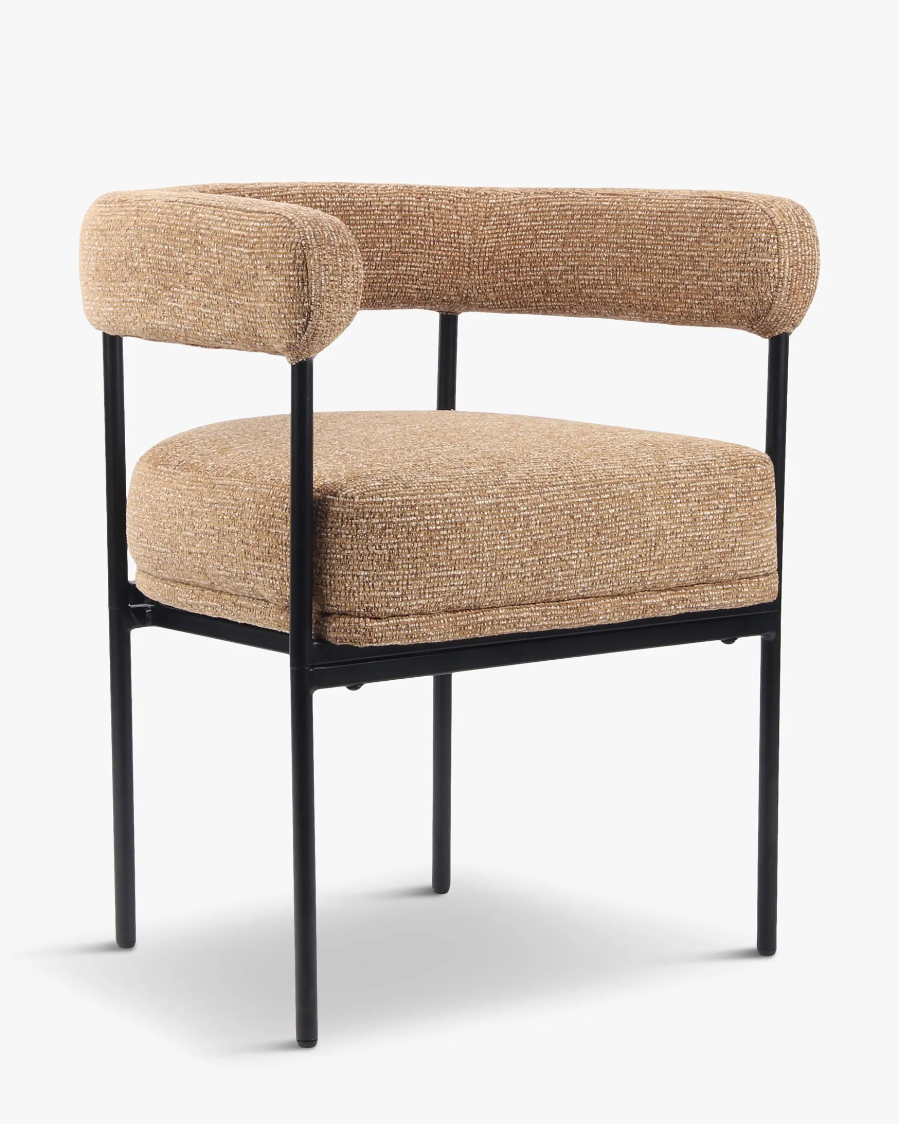 Chaise, Tweed marron chêne & métal noir Arcade