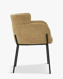 Chaise, Tweed marron écureuil & métal noir Baron